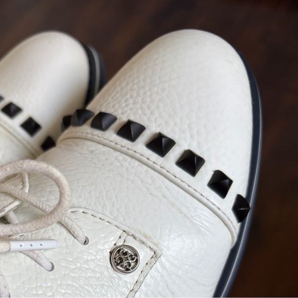G/FORE Golf Shoes Gallivanter Pebble Leather Stud Cap Toe Shoes white size 9 - Picture 16 of 16
